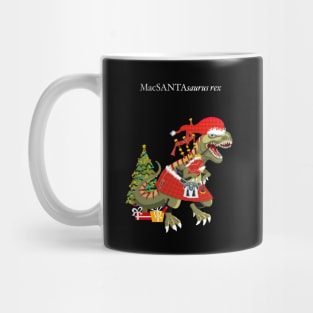 Clanosaurus Rex MacSANTAsaurus rex Plaid Santa Scotland Christmas Tree Tartan Mug